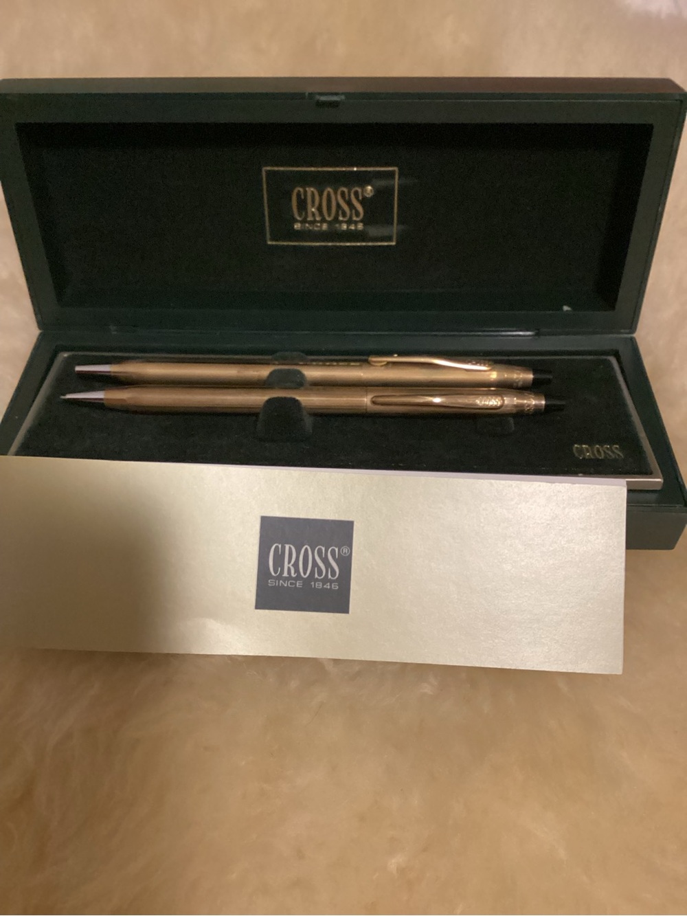 Gold Ballpoint Pen and Mechanical Pencil Set